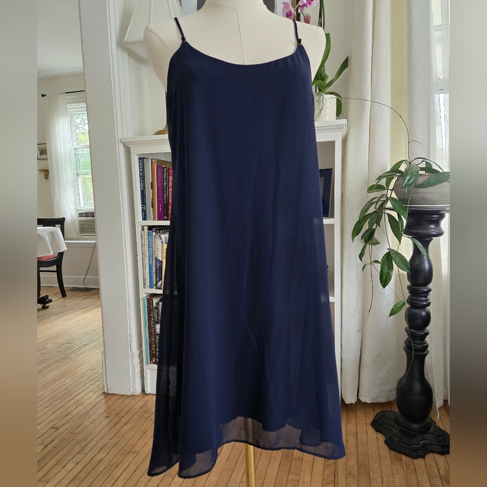 Elegant Navy Blue Slip Dress